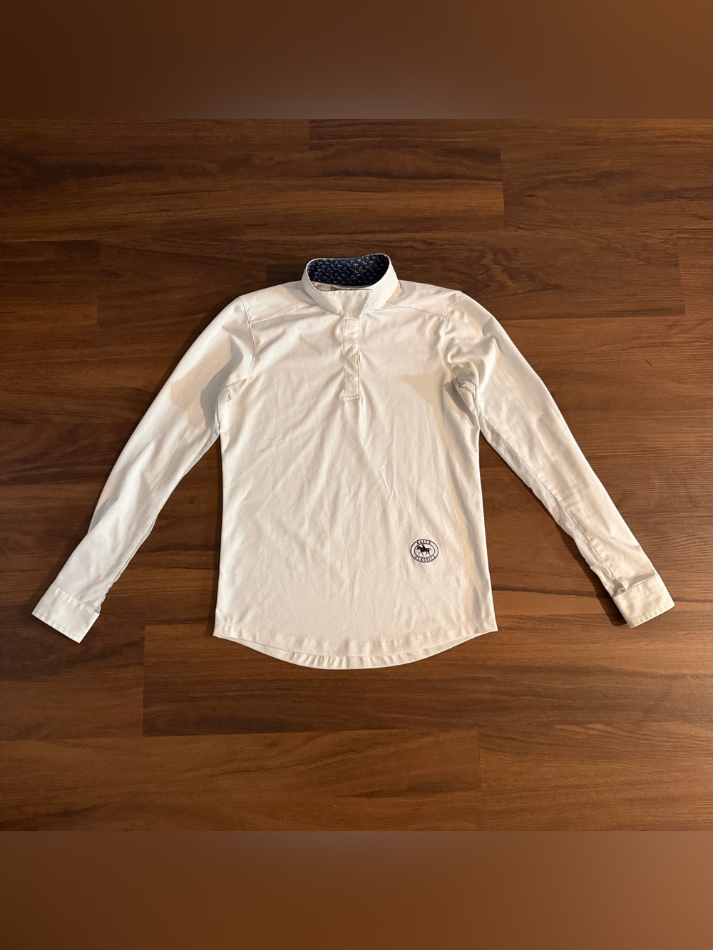 Child’s Large White Essex Classics Long Sleeve Horseback Riding Show Shirt